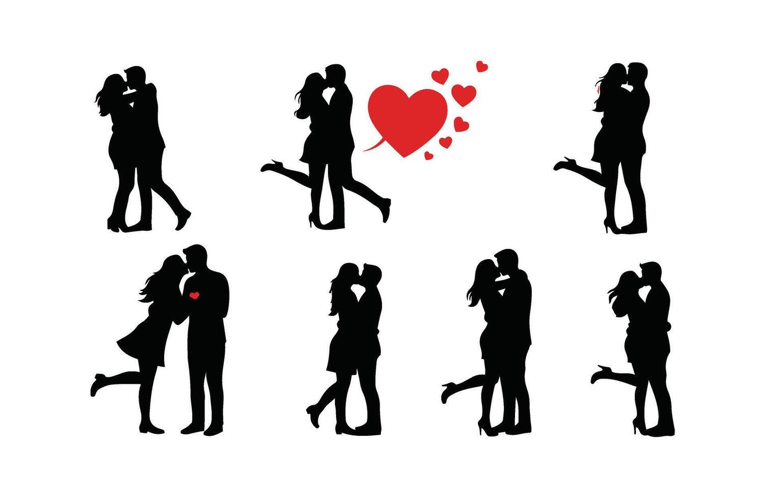 Romantic Valentine Couple with Heart Accents vector