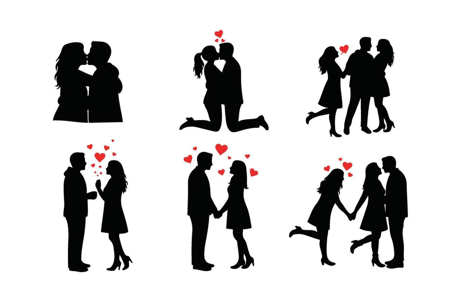 Love-Themed Couple Moments for Valentine Day vector