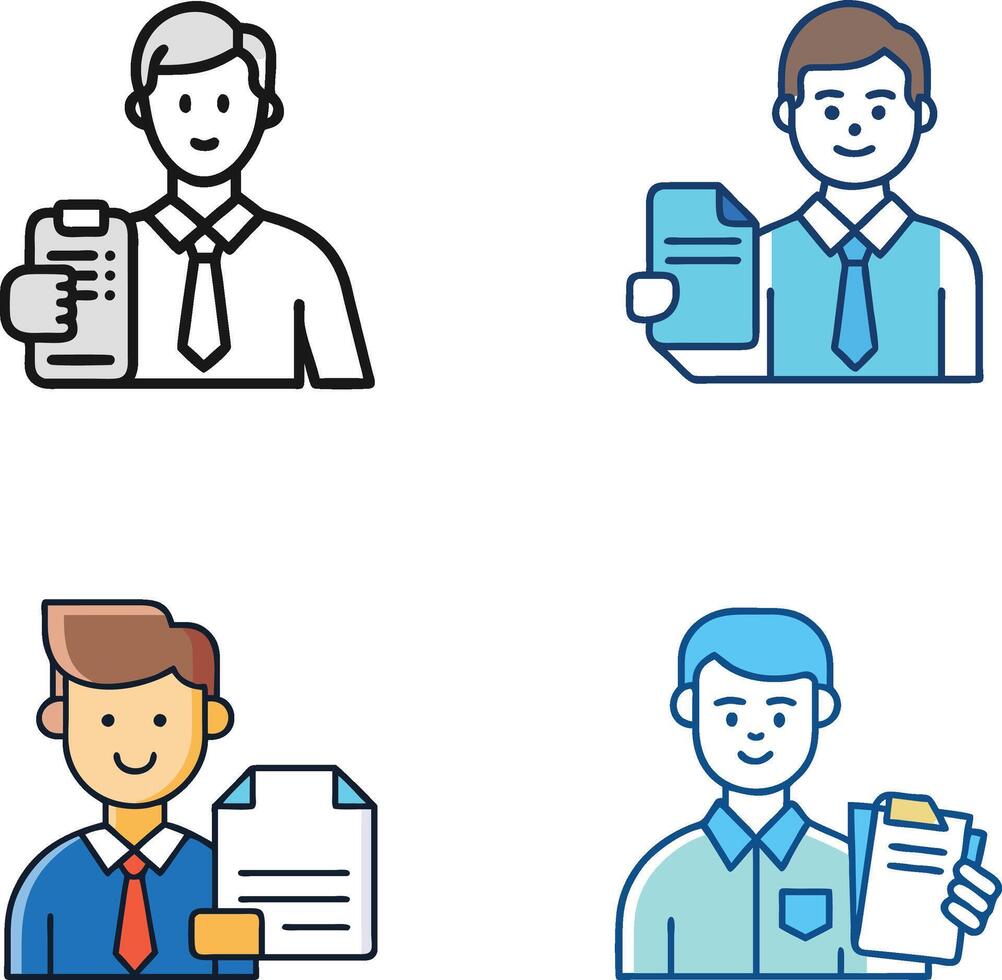 Professional Worker Holding Office Papers vector