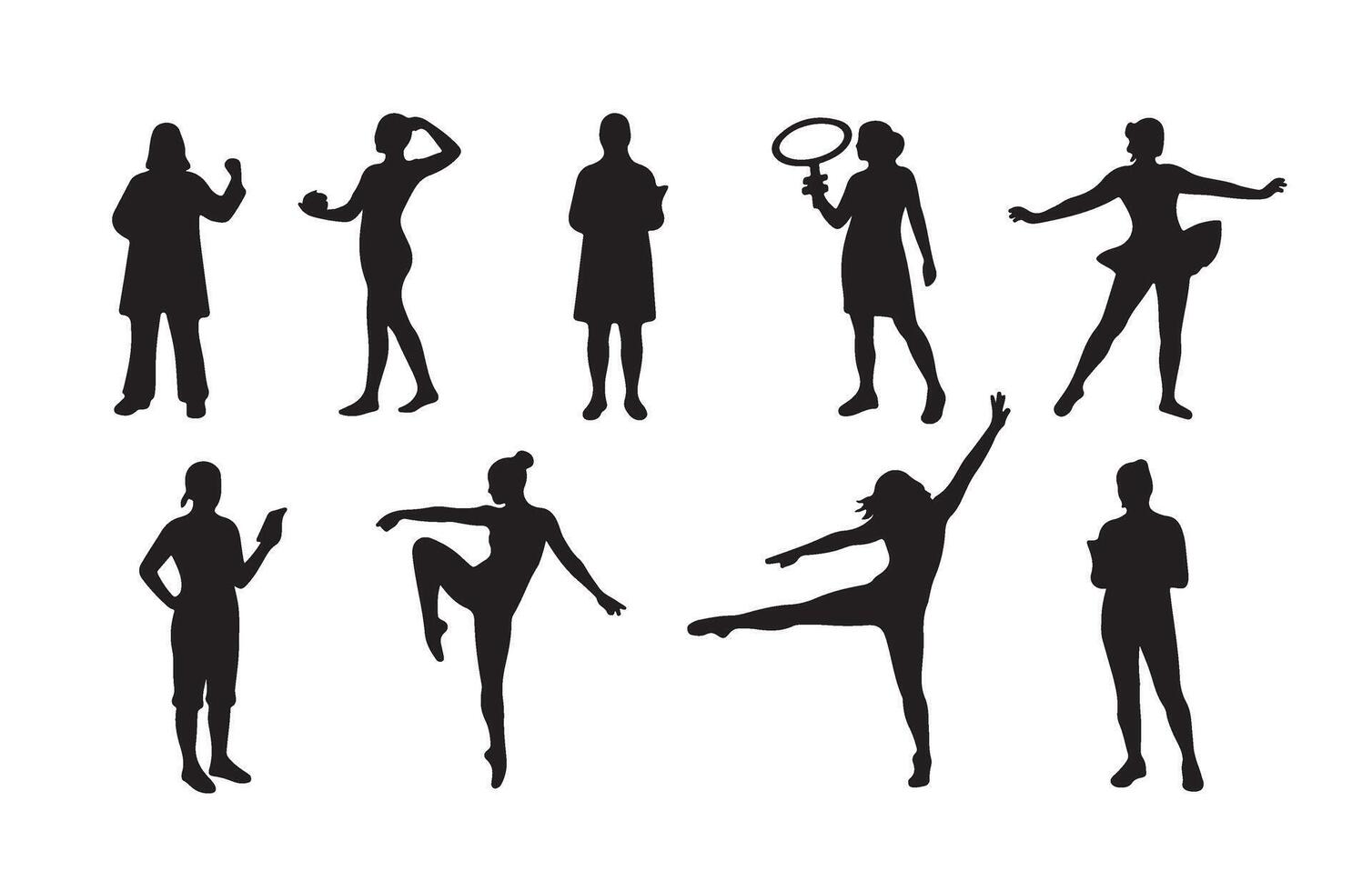 Inspirational Womens Silhouettes for Empowerment vector