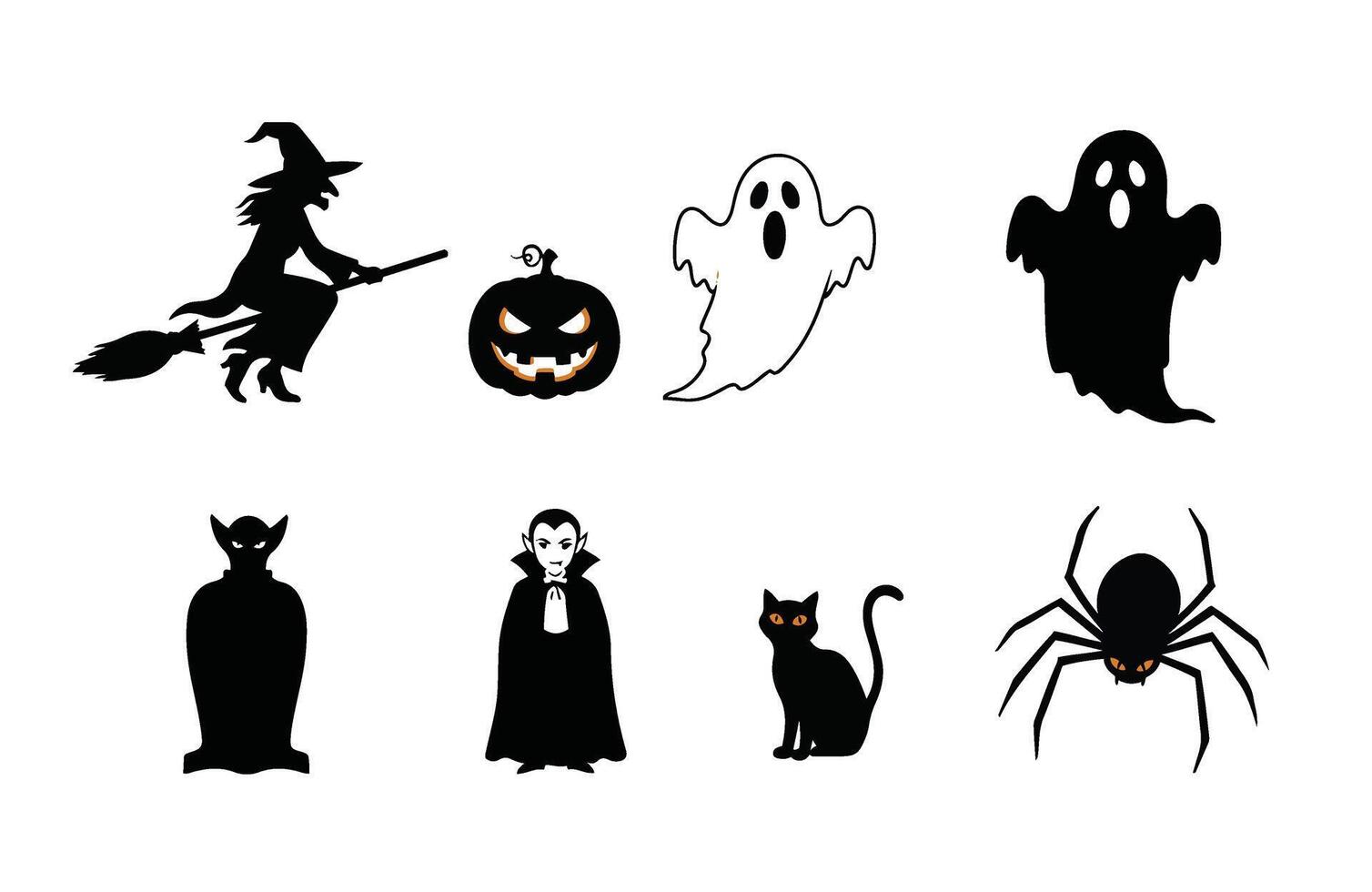 Witchy Halloween Characters for Decor vector