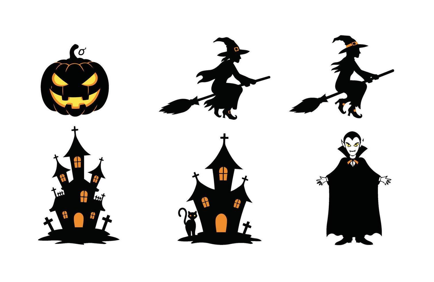 Halloween Ghost Figures in Dark Themes vector