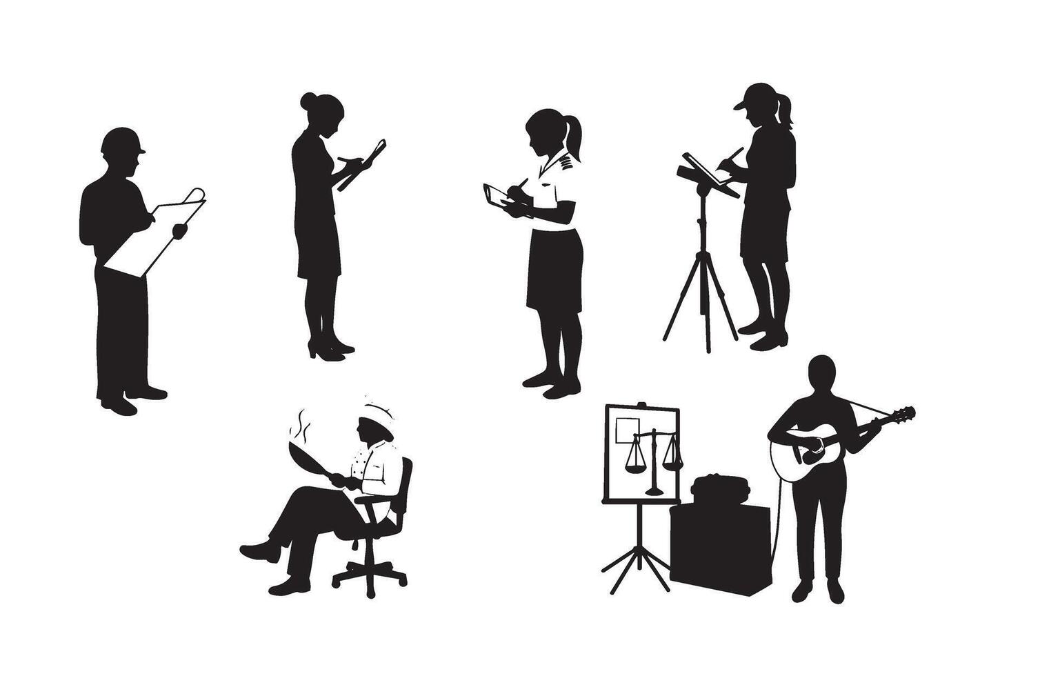 Iconic Silhouettes Honoring Women Skills vector
