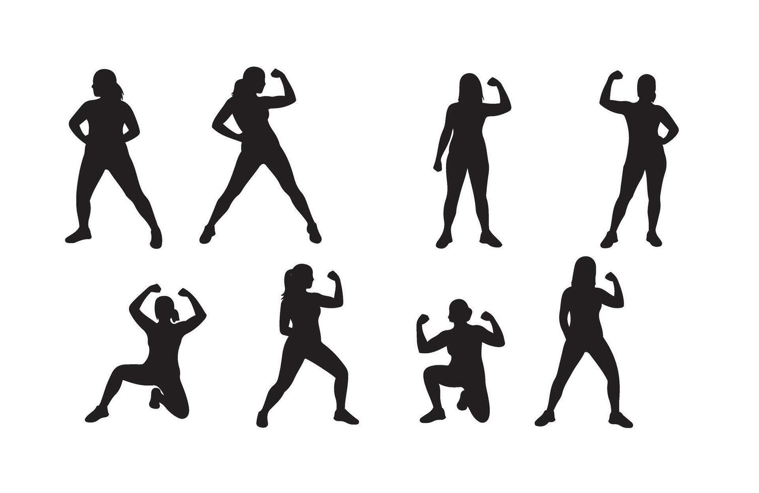 Elegant Silhouettes of Women Strength and Creativity vector