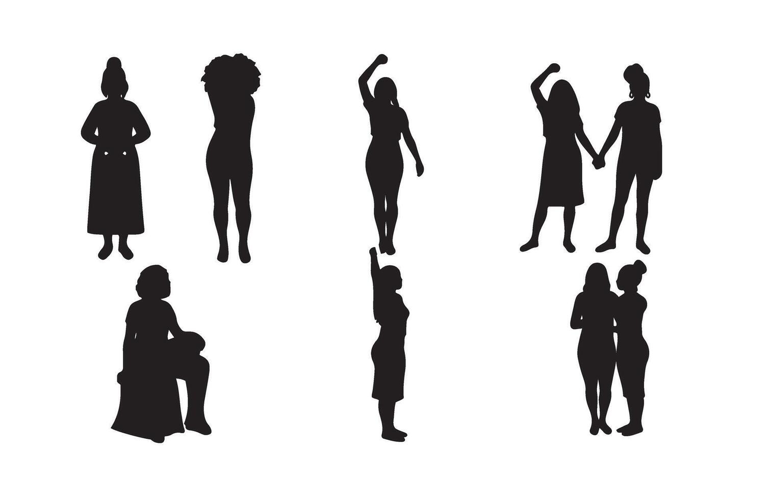 Silhouette Illustrations Honoring Womens Talents vector