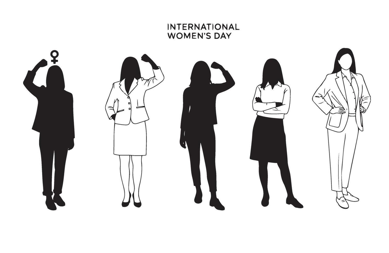 Empowering Womens Day Art Collection vector