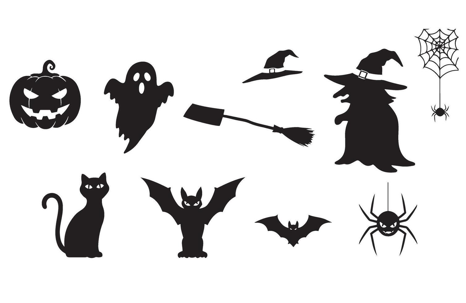Scary Pumpkin Faces for Halloween Art vector