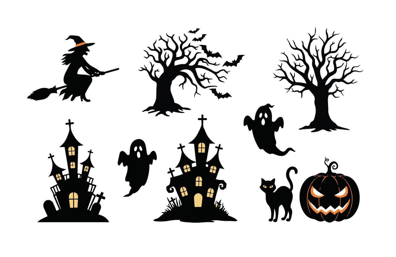 Creative Halloween Ghost and Witch Ideas vector