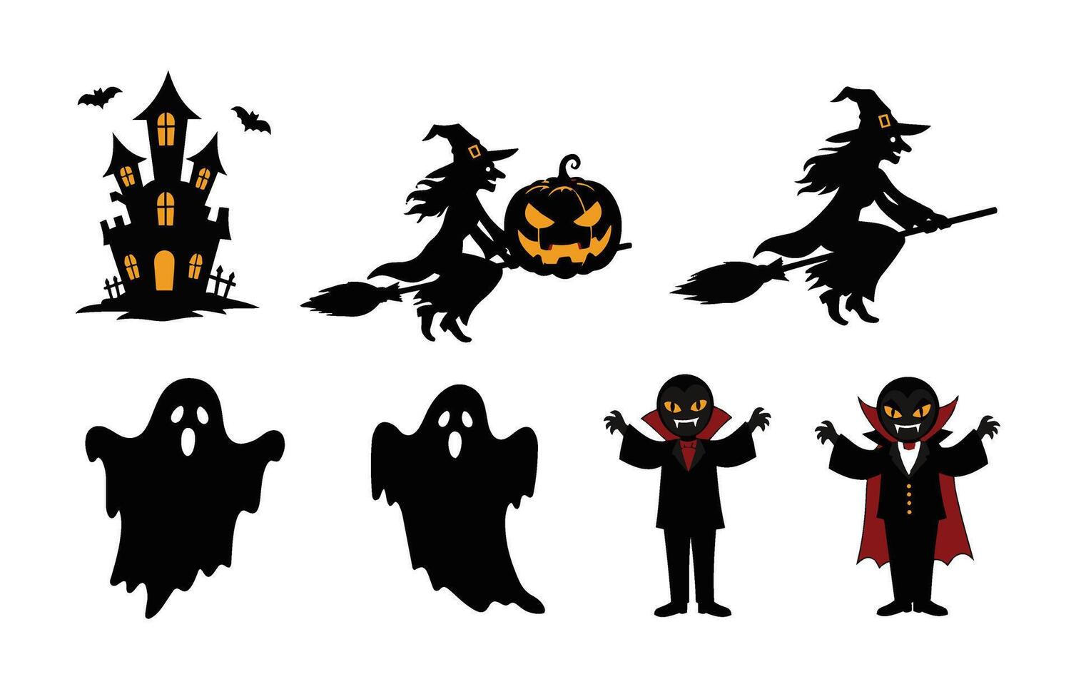 Dark and Mysterious Halloween Ghosts vector