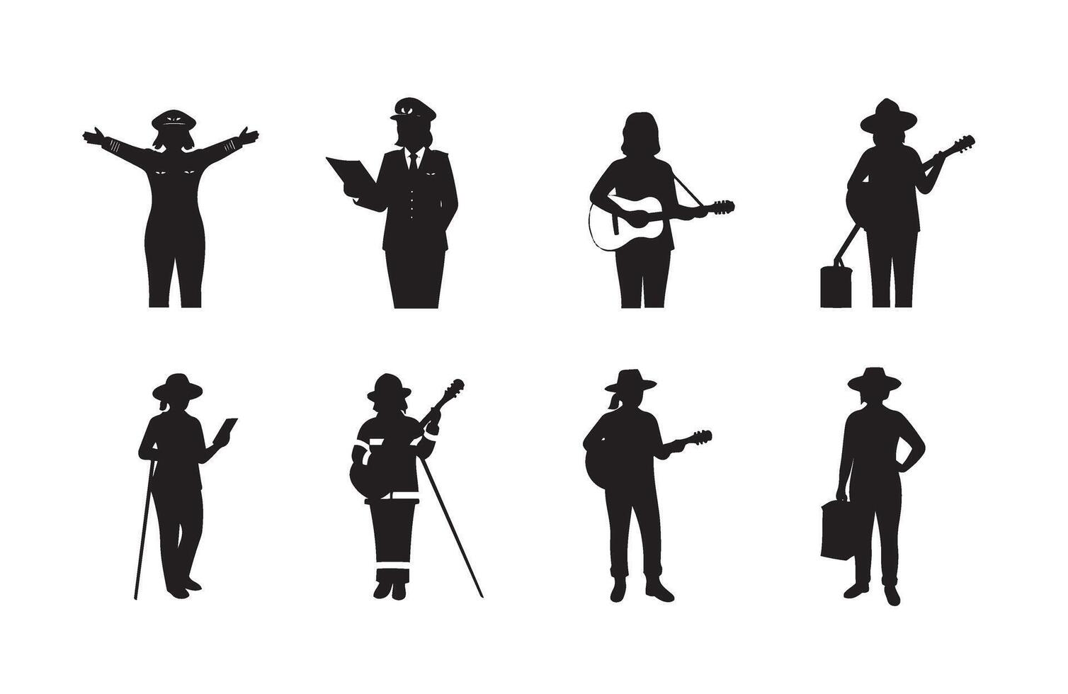 Creative Silhouettes Honoring Women Achievements vector