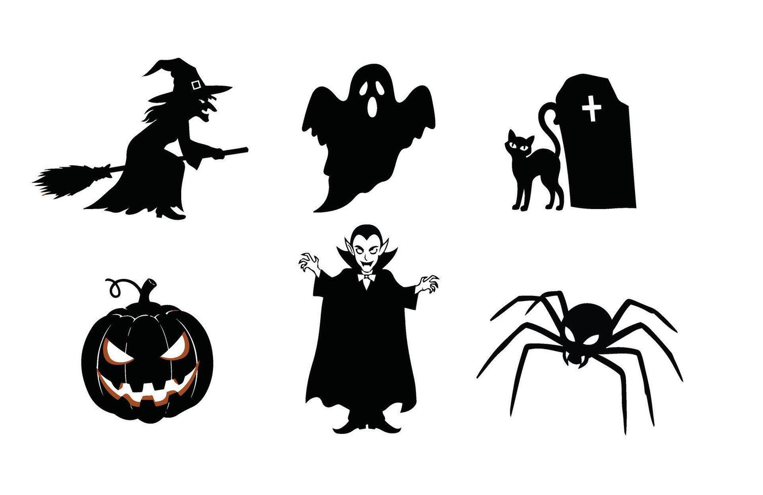 Gothic Halloween Graveyard Pumpkins vector