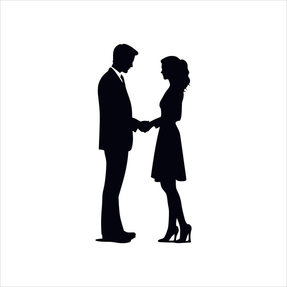2025 Valentine Silhouette of a Couple Embracing in Minimalist Black and White Design vector