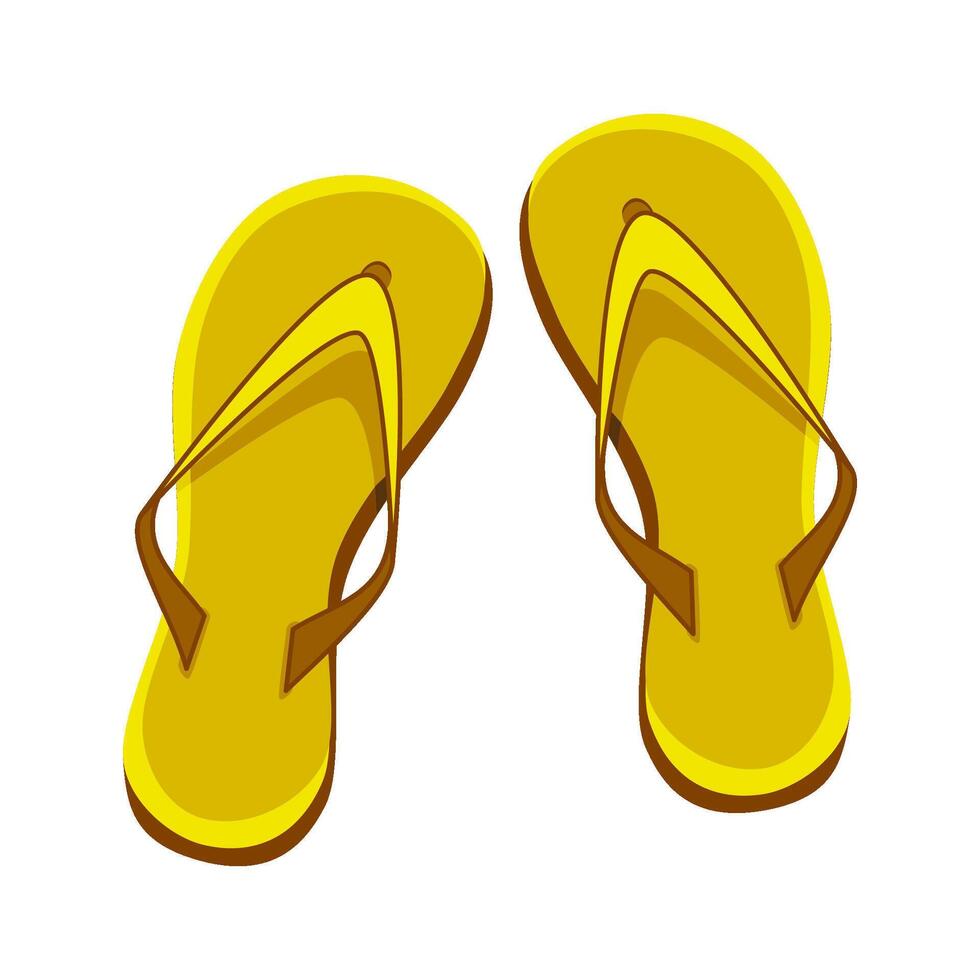 Yellow flip flops isolated on a white background vector