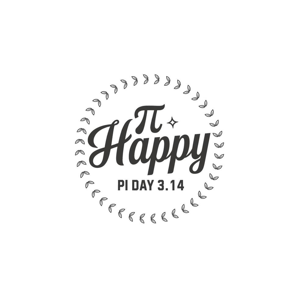 Sophisticated Monochrome Pi Day Design vector
