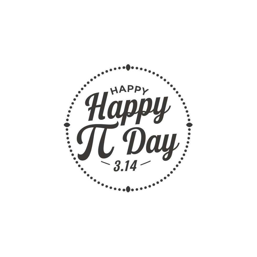 Happy Pi Day Script Font Design vector