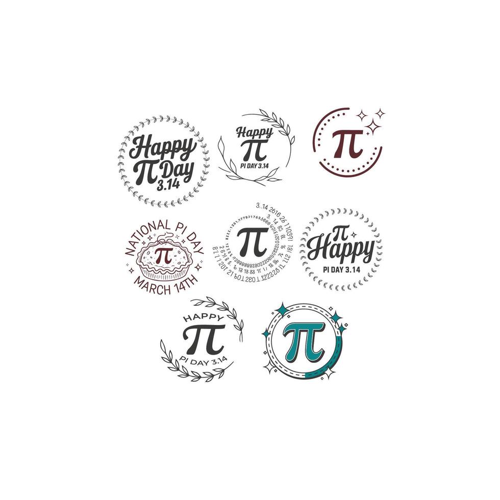 Typography Centered Pi Day Design vector