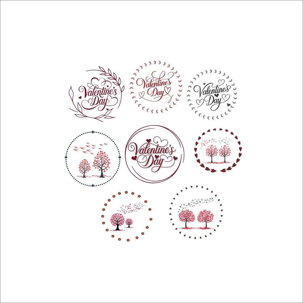 Romantic and Artistic Tree Design with Heart Leaves and Gradient Background vector