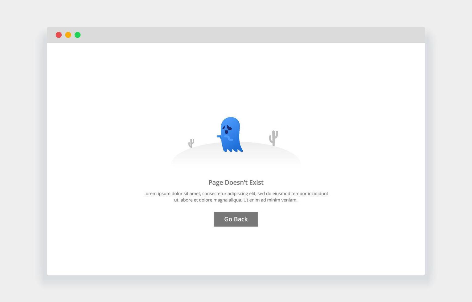 Modern flat design concept of ghost, page doesn't exist for website and mobile website. empty state page template vector