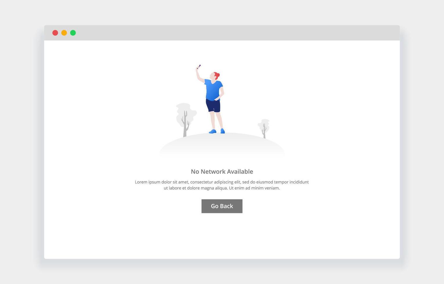 Modern flat design concept of women looking for signals, No network for website and mobile website. empty state page template vector