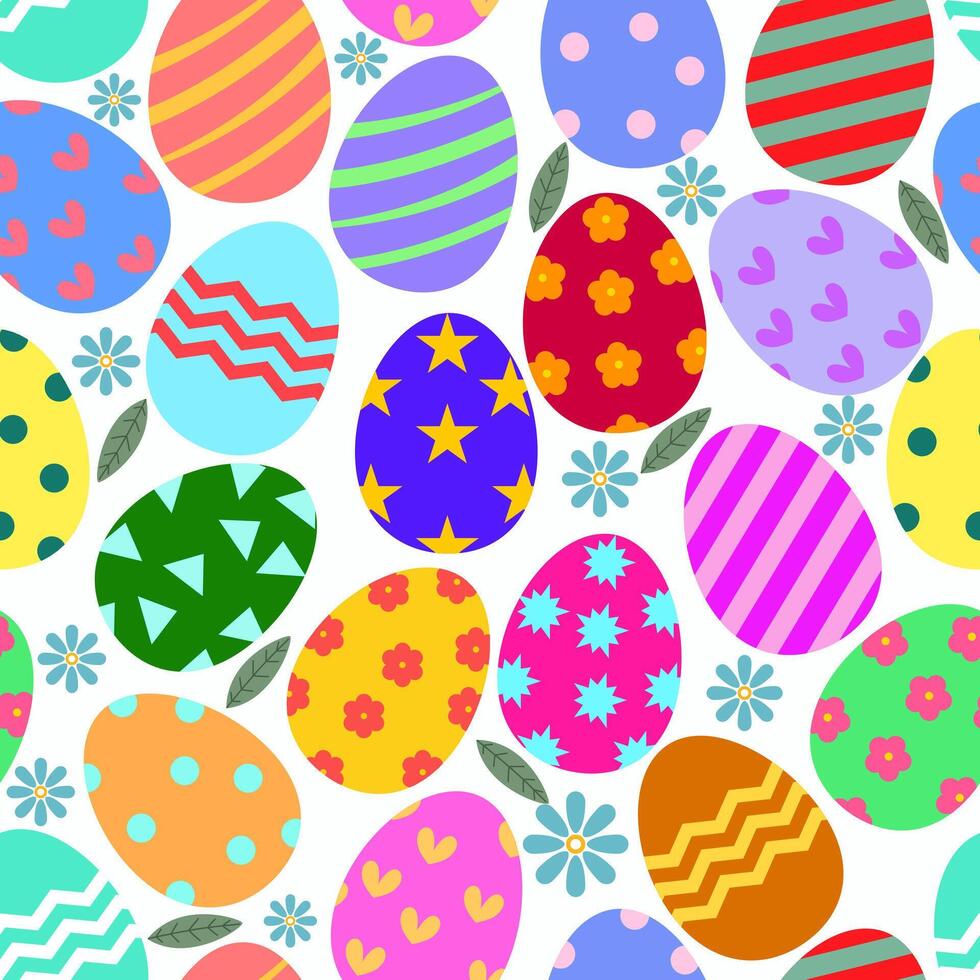 Cute colorful Easter eggs seamless pattern background. vector
