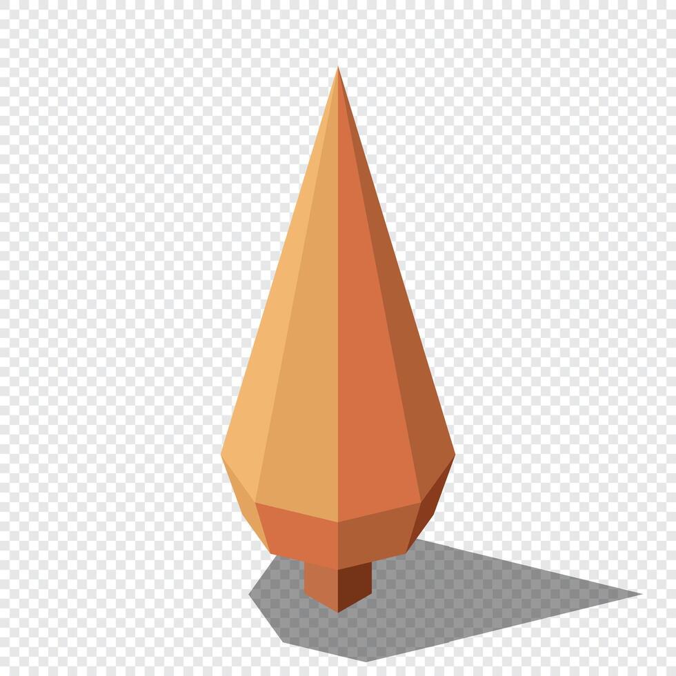 Isometric autumn tree. Tree isometric elements. Isometric tree element for landscape design. Park element, vector
