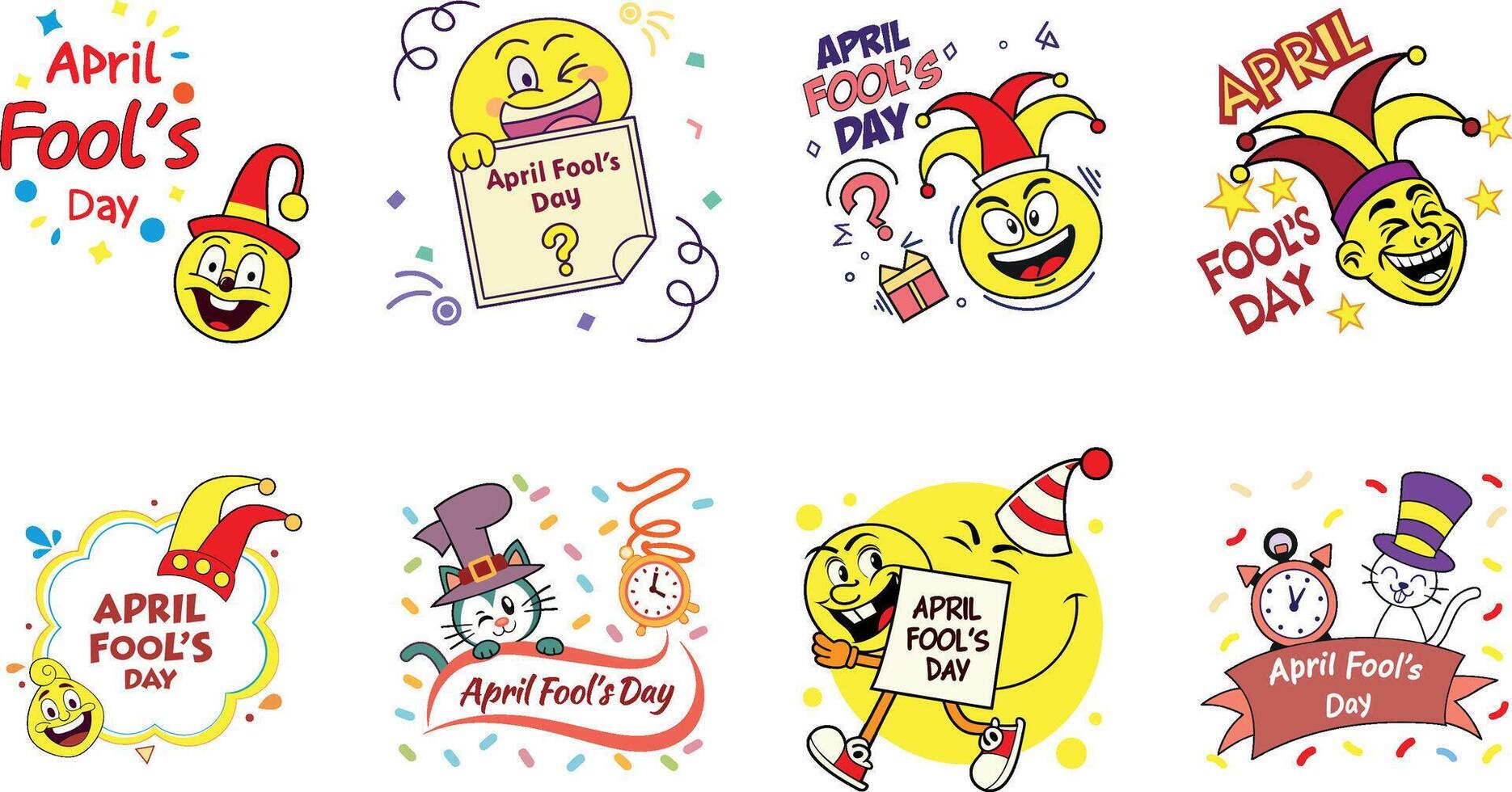 Celebrate April Fools' Day with Unique Graphics and Illustrations vector