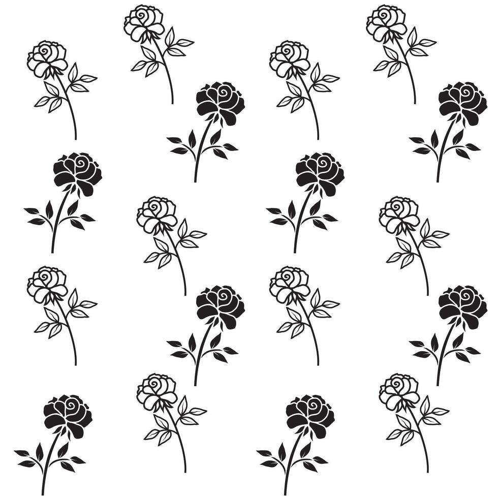 Seamless Valentine's Day pattern with hearts and roses. vector