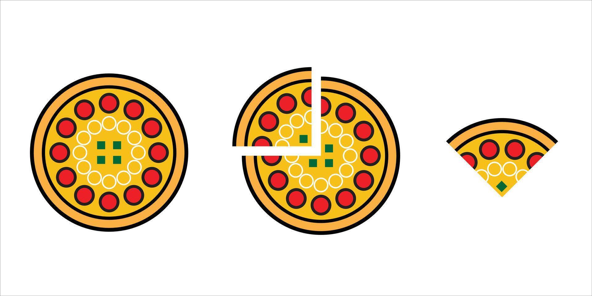 Pizza Icon Set. vector