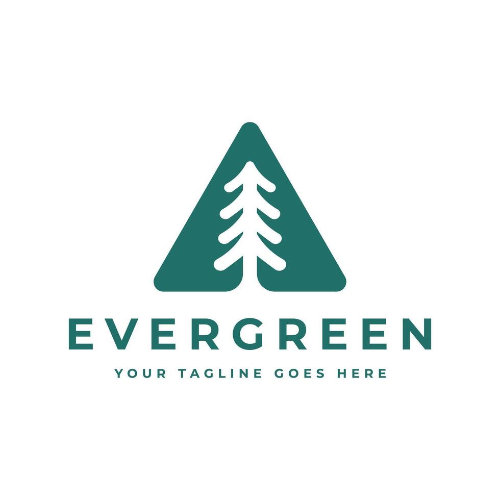 Pine Triangle Pine Spruce Hemlock Pine Conifer Cedar Conifer Spruce Larch Pine Tree Forest Vintage Retro Hipster Logo Design Template vector