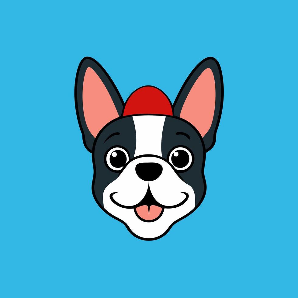 Cute dog face icon cartoon style, perfect for fun illustrations and designs. vector
