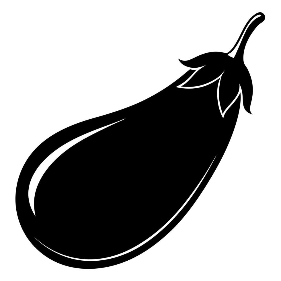 Simple eggplant icon silhouette illustration perfect for creative designs and artworks vector