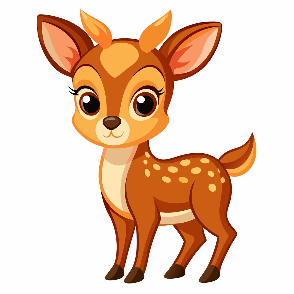 Cute deer cartoon illustration for kids and wildlife themed designs. vector
