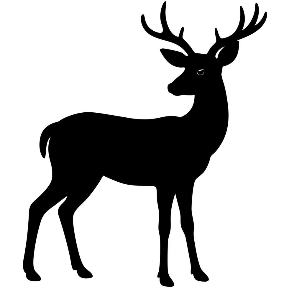 Woodland deer silhouette ideal for outdoor and wildlife-inspired designs. vector