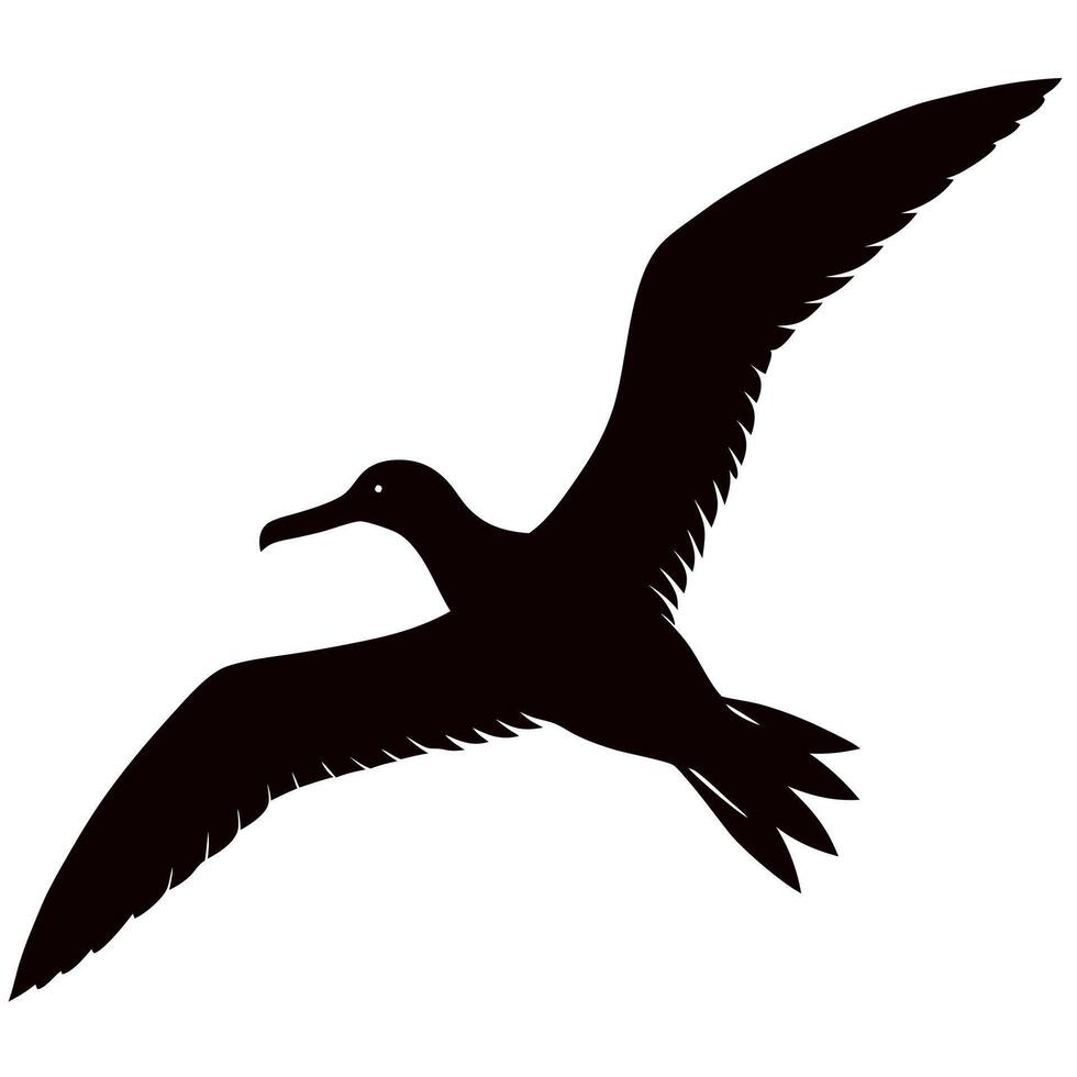 Albatross flying silhouette icon simple and clean design. vector