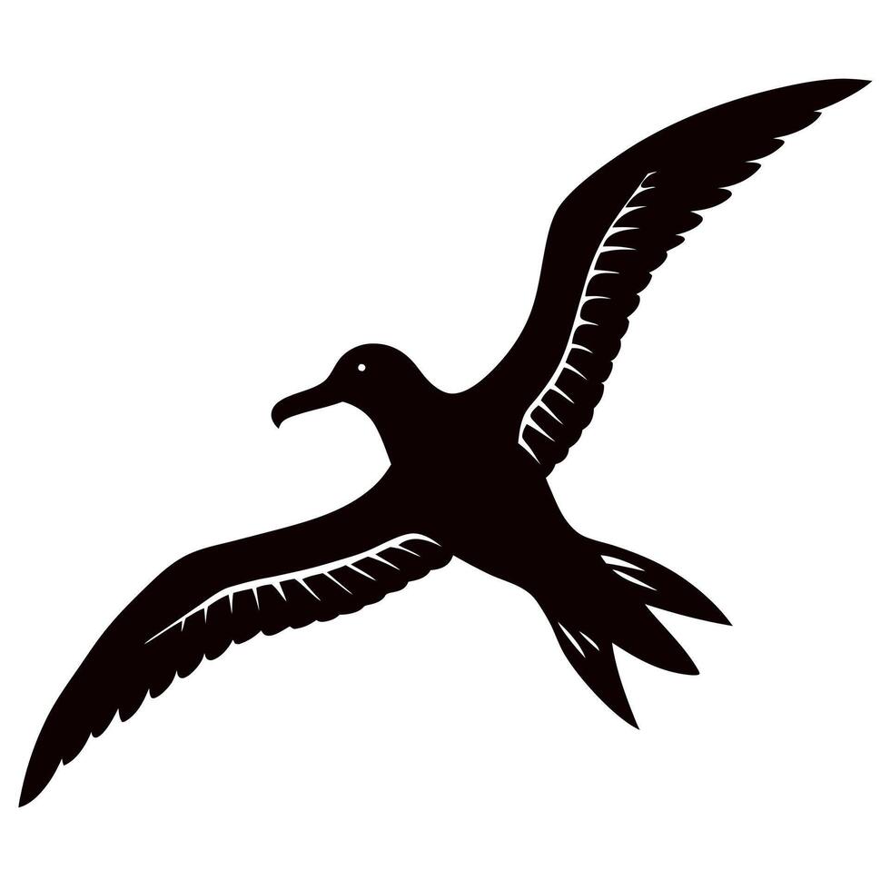 Albatross flying silhouette icon with simple and design. vector