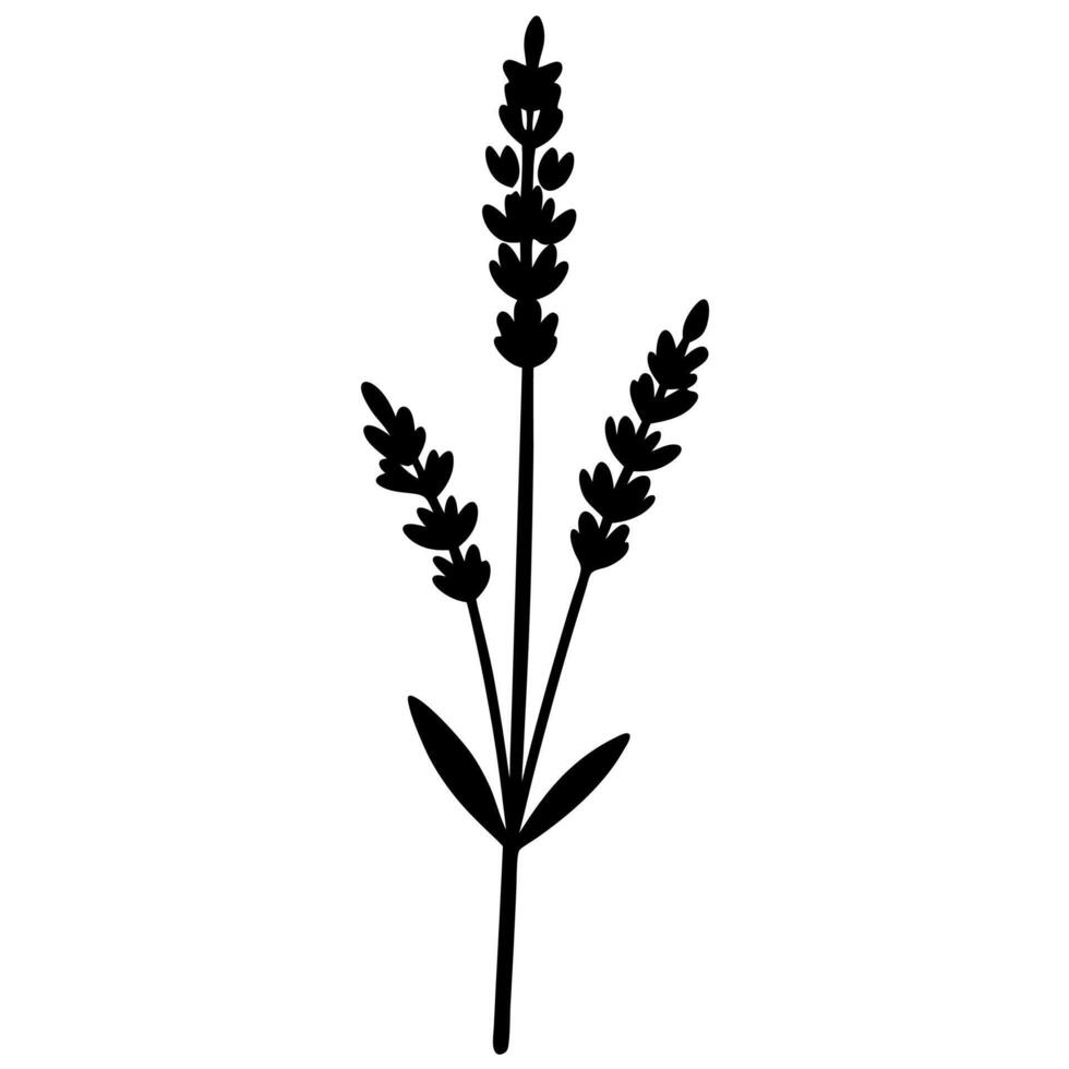 Simple lavender flower icon silhouette for elegant design projects. vector