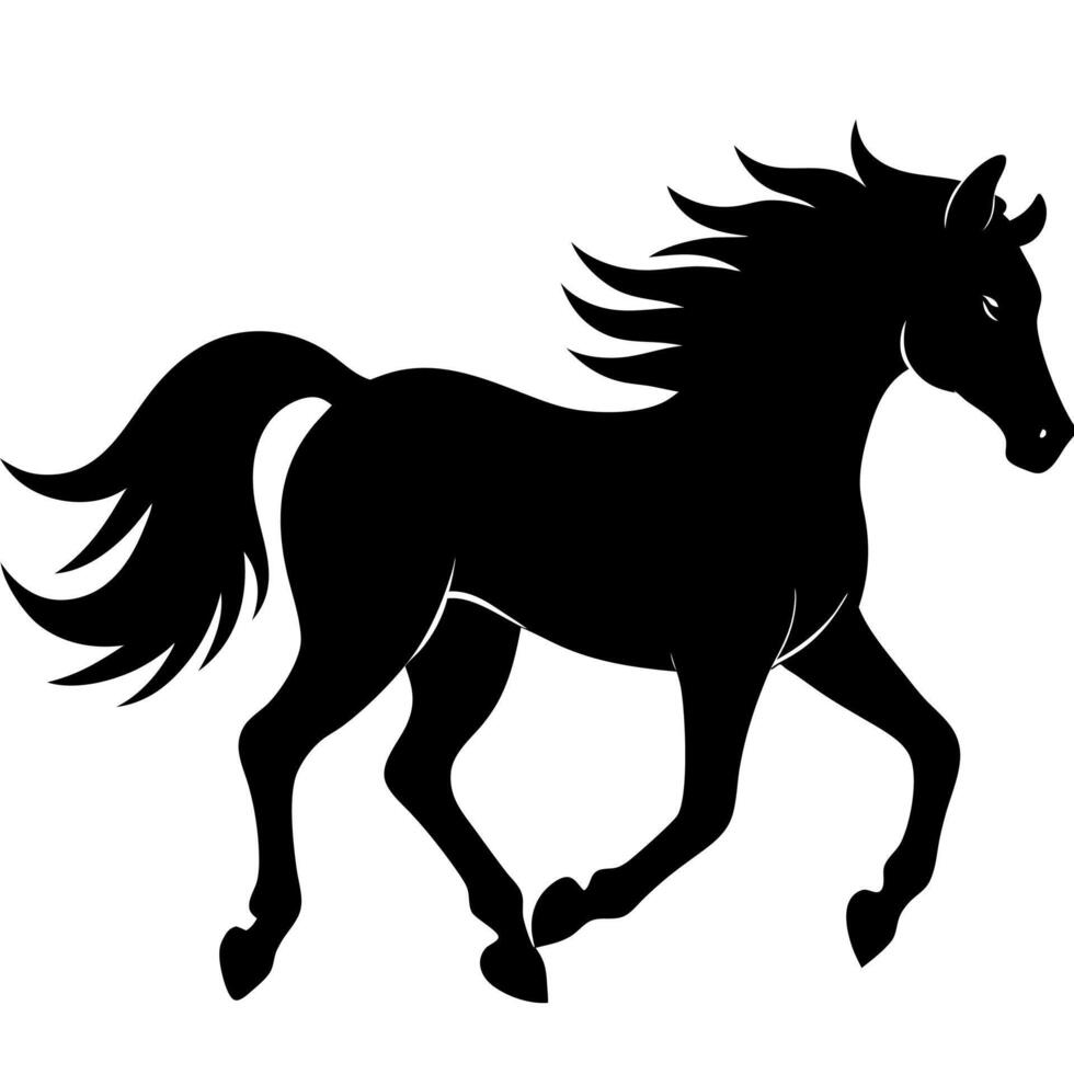 A dynamic horse running silhouette perfect for sport vector