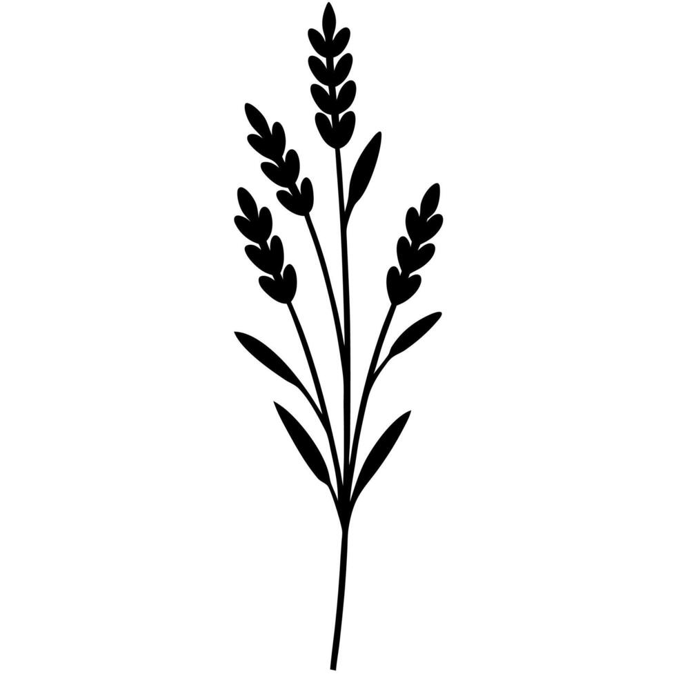 Simple lavender flower icon silhouette for elegant design vector