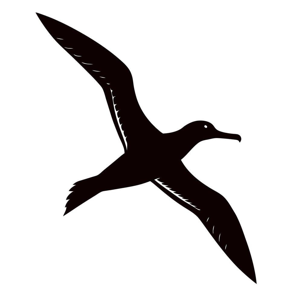 Albatross flying silhouette icon simple vector