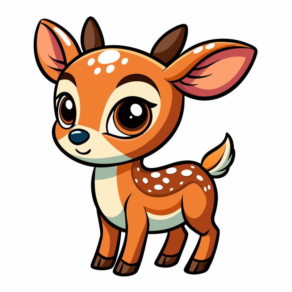 Cute deer cartoon illustration for kids and wildlife-themed designs. vector