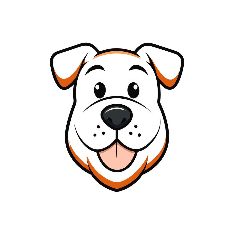 Cute dog face icon in cartoon style, perfect for fun pet illustrations and designs. vector