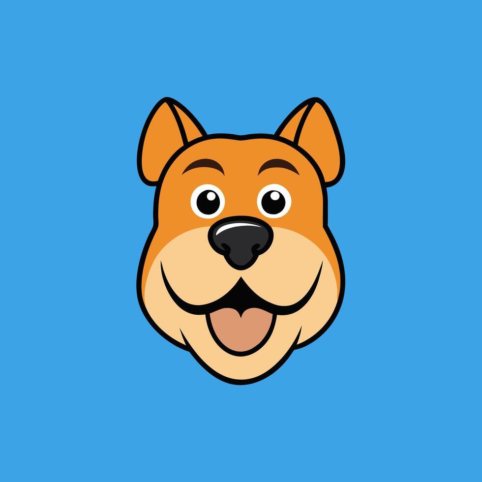 Cute dog face icon in cartoon style, perfect for fun illustrations and designs. vector