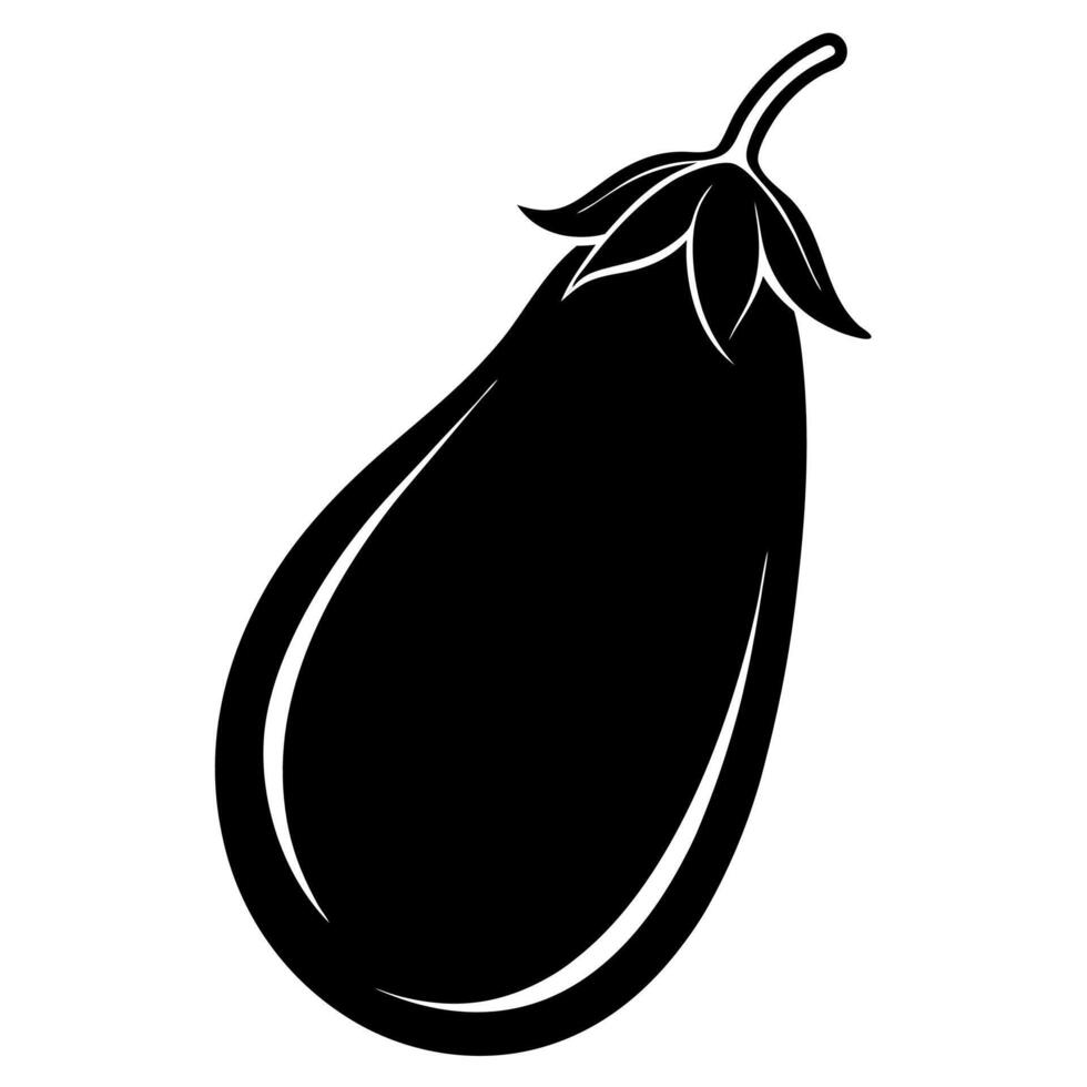 Simple eggplant icon silhouette illustration perfect design and artworks vector