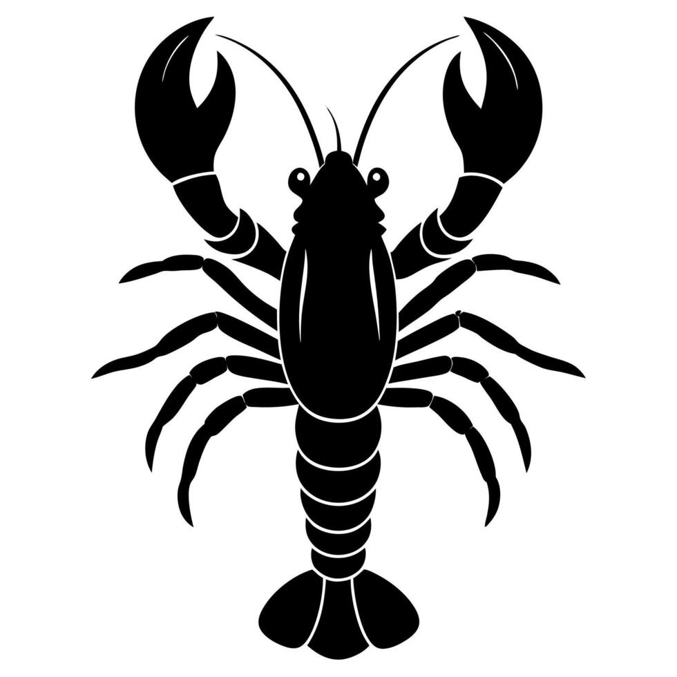 Lobster icon silhouette illustration perfect logo and seafood-related designs. vector