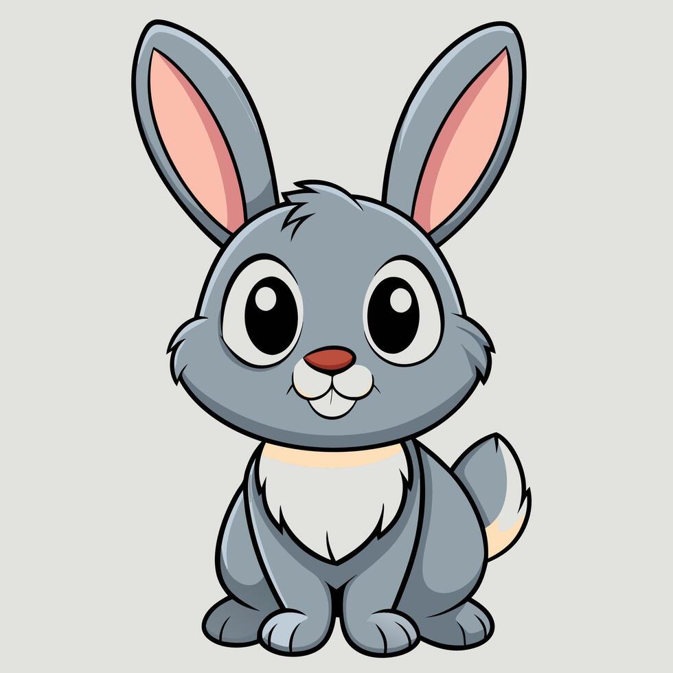 Cute rabbit illustration perfect for kids, nursery art, and animal designs. vector