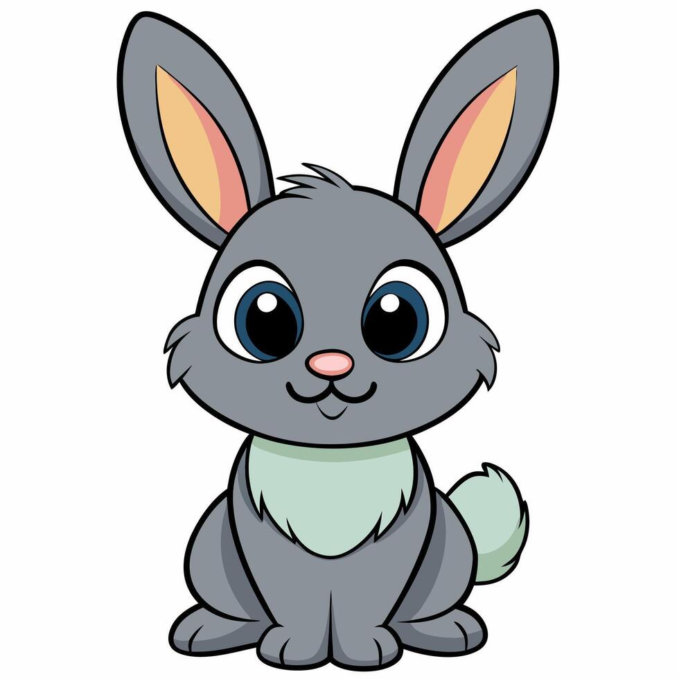 Cute rabbit illustration perfect for kids, nursery art, animal-themed designs. vector