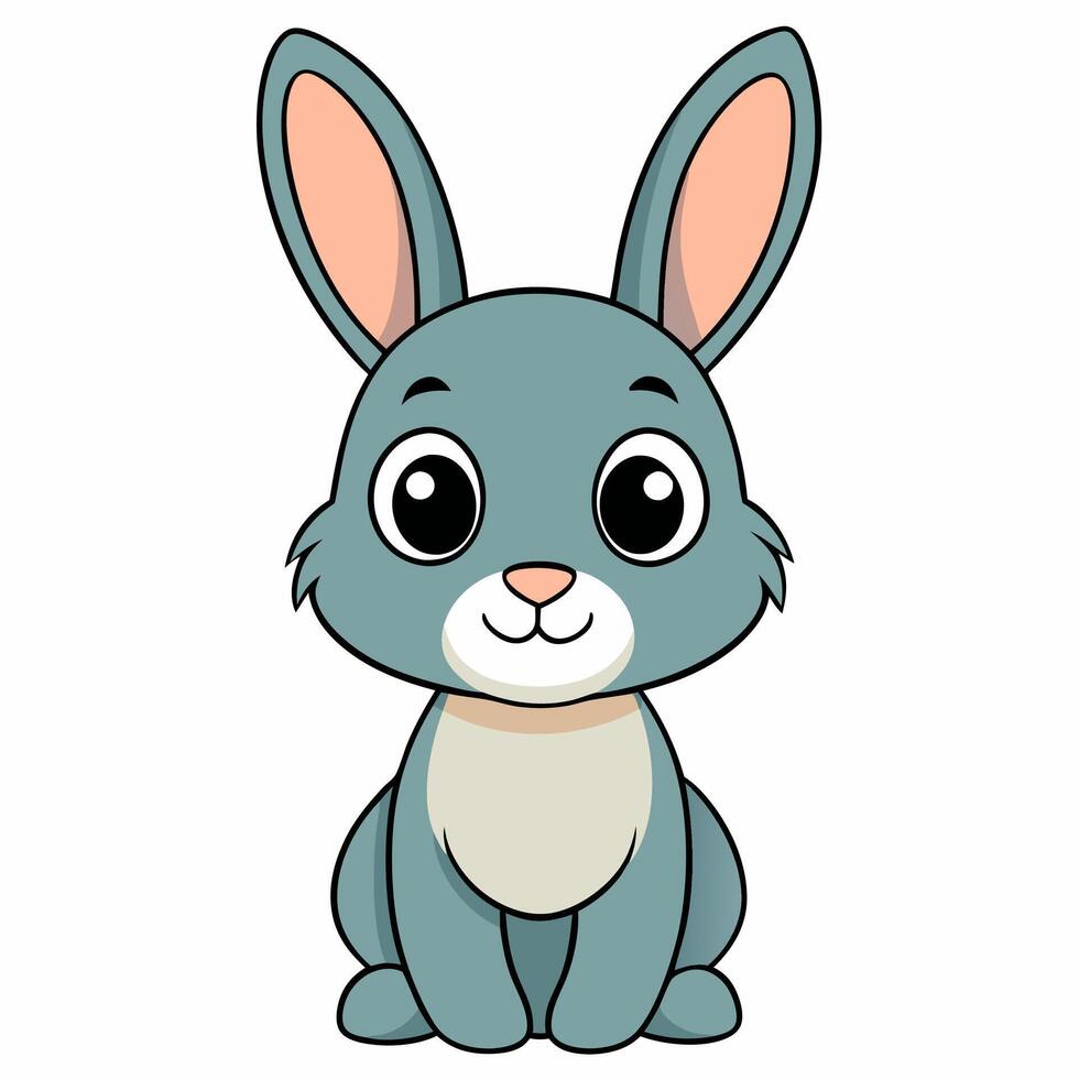 Cute rabbit illustration perfect for kids, nursery art, themed designs. vector