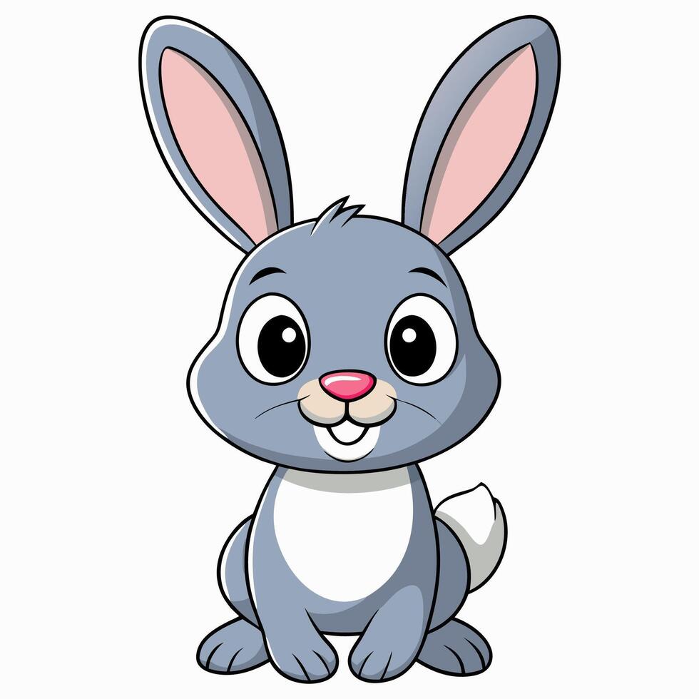 Cute rabbit illustration perfect for kids, nursery art, and animal-themed designs. vector