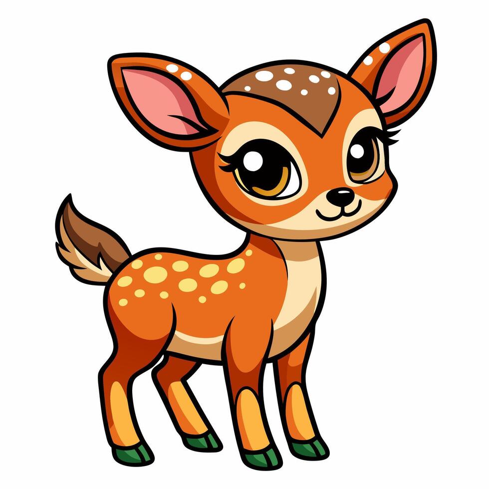 Cute deer cartoon illustration for kids and wildlife vector