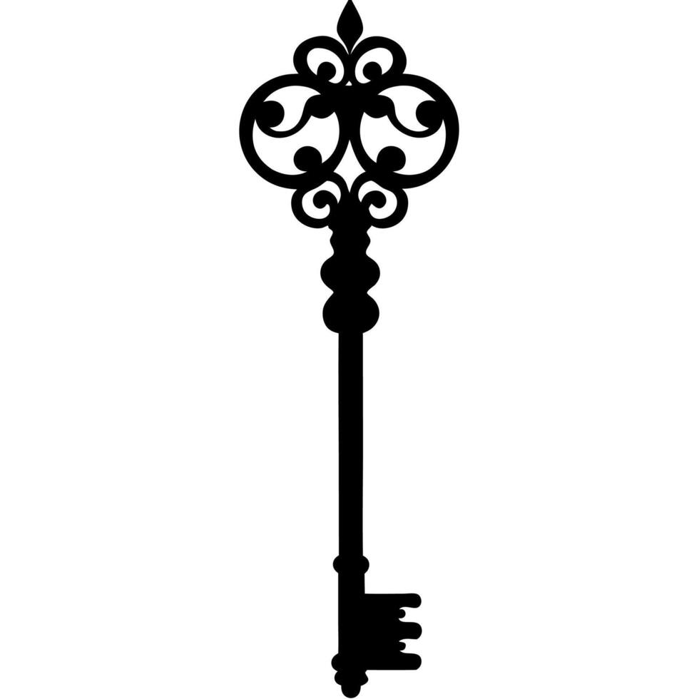 Elegant royal king key icon silhouette for premium design projects vector